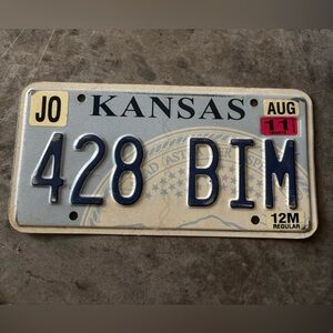Kansas KS Johnson County 2000’s 2011 License Plate 428 BIM